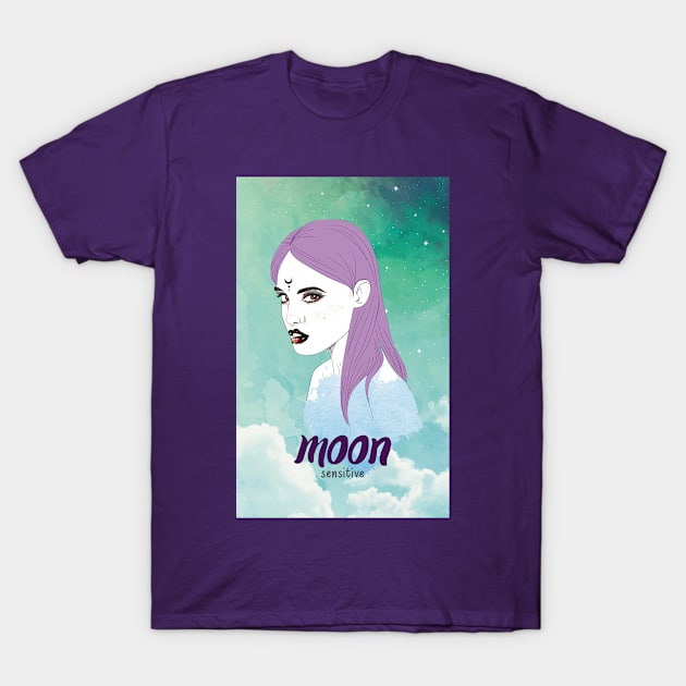 Moon Sensitive Girl T-Shirt by JettDes